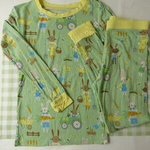 Little Sleepies Green Bunny Farm Two-Piece Pajama Set, Size 5-6 Years